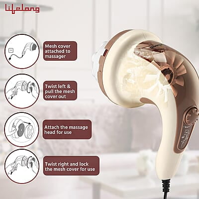 Lifelong Full Body Massager Machine for Pain Relief  Body & Back Pain Relief Product  Corded Electric  4-Speed Settings LLM027