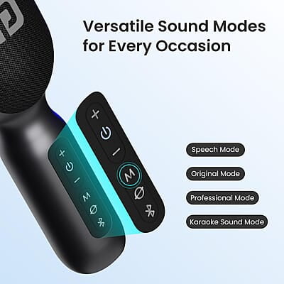 Portronics Dash 2 Wireless Bluetooth Karaoke Mic with 10W Speaker,Upto 10 Hour Playtime