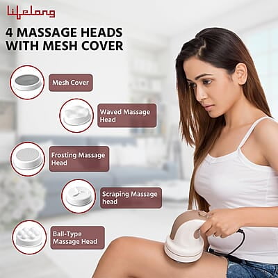 Lifelong Full Body Massager Machine for Pain Relief  Body & Back Pain Relief Product  Corded Electric  4-Speed Settings LLM027
