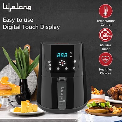 Lifelong LLHFD421 HealthyFry Pro 4.2L Digital Air Fryer with Curated 7-Preset Menu, Touch Control & Digital Display Lifelong LLHFD421 HealthyFry Pro 4.2L Digital Air Fryer with Curated 7-Preset Menu, Touch Control & Digital Display