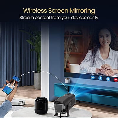 Portronics Beem 470 Smart LED Projector with 1080p Full HD 4500 Lumens 5 Watt Speaker