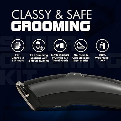 Havells Super Grooming Kit Gs8714,15 In 1,Ipx7 Fully Washable,Full Body Groomer For Men,120 Min Of Run Time With Fast Charge Havells Super Grooming Kit Gs8714,15 In 1,Ipx7 Fully Washable,Full Body Groomer For Men,120 Min Of Run Time With Fast Charge