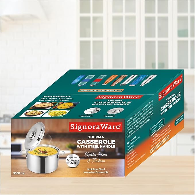 "Signora Ware Therma Casserole with Steel Handle 7.5 Liter