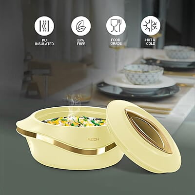 MILTON Pearl 1000 Inner Stainless Steel Casserole, 860 ml, Ivory MILTON Pearl 1000 Inner Stainless Steel Casserole, 860 ml, Ivory