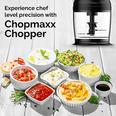 Crompton ChopMaxx Electric Vegetable Chopper 300 Watts Motors Twin S-Shaped Ninja food grade blades Crompton ChopMaxx Electric Vegetable Chopper 300 Watts Motors Twin S-Shaped Ninja food grade blades
