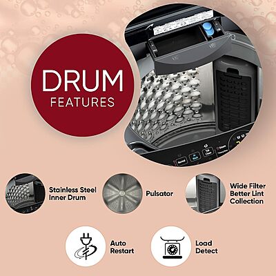 LG 9.0 Kg, 5 Star, AI Direct Drive Technology, Steam Wash for Allergy Removal, Fully-Automatic Top Loading Washing Machine LG 9.0 Kg, 5 Star, AI Direct Drive Technology, Steam Wash for Allergy Removal, Fully-Automatic Top Loading Washing Machine