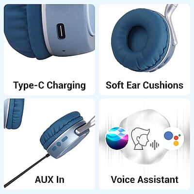 ZEBRONICS DUKE 2 Wireless Headphone, Supports Bluetooth, Dual Pairing, Deep Bass, up to 60h Battery Backup, AUX, Environmental Noise Cancellation, Gaming Mode, Now with Type C Charging ZEBRONICS DUKE 2 Wireless Headphone, Supports Bluetooth, Dual Pairing, Deep Bass, up to 60h Battery Backup, AUX, Environmental Noise Cancellation, Gaming Mode, Now with Type C Charging