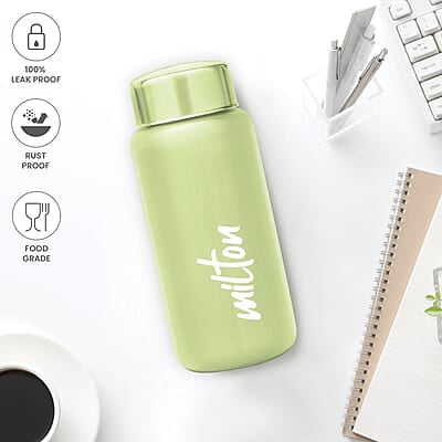 MILTON Aqua 500 Stainless Steel Water Bottle, 500 ml Single walled Leak Proof MILTON Aqua 500 Stainless Steel Water Bottle, 500 ml Single walled Leak Proof
