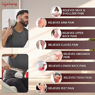 Lifelong Electric Body Massager Machine for Pain Relief 9 Massage Heads Multiple Speed Setting Lifelong Electric Body Massager Machine for Pain Relief 9 Massage Heads Multiple Speed Setting