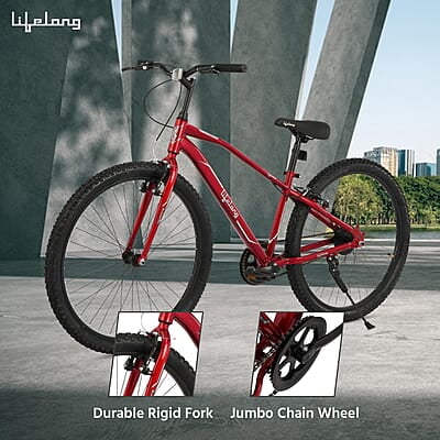 Lifelong Cycle for Men & Women - 27.5 T MTB Cycle - Single Speed Bike/Bicycle – V Brake Cycle - Rigid Fork - Mountain Bike Lifelong Cycle for Men & Women - 27.5 T MTB Cycle - Single Speed Bike/Bicycle – V Brake Cycle - Rigid Fork - Mountain Bike