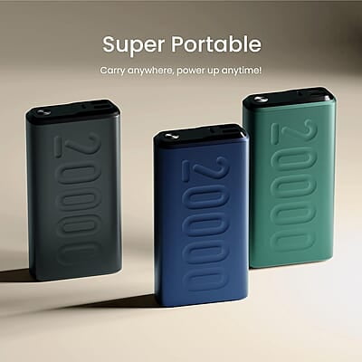 Ambrane 20000mAh Powerbank, 22.5W Fast Charging, Triple Output (2 USB & 1 Type C)