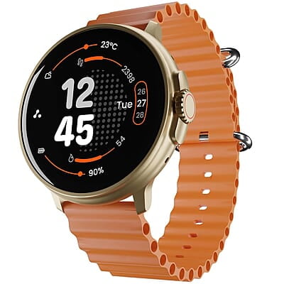 Ambrane 1.39'' LucidDisplay, Premium Aesthetics, Bluetooth Calling Round SmartWatch, Functional Crown, 500 NITS Brightness, 100+ Sports Mode with IP68, 100+ Watch Faces Rush