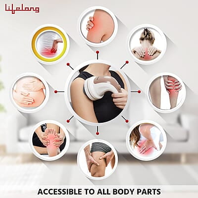 Lifelong Full Body Massager Machine for Pain Relief  Body & Back Pain Relief Product  Corded Electric  4-Speed Settings LLM027