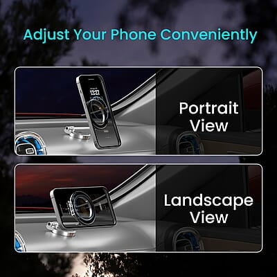 Portronics Mogun 3 Magnetic Car Phone Holder with 360° Rotation Base, Strong Magnets Metal Alloy Build Portronics Mogun 3 Magnetic Car Phone Holder with 360° Rotation Base, Strong Magnets Metal Alloy Build