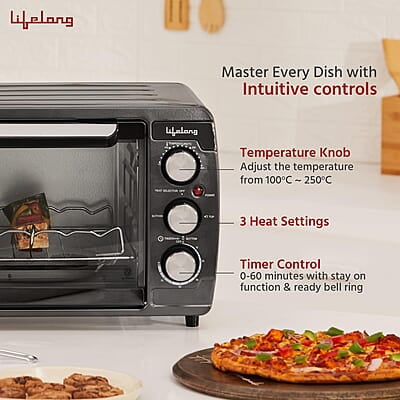 Lifelong OTG 25 Litre for Kitchen with Barbeque Tray - 1450W Oven Toaster Griller Machine Electric