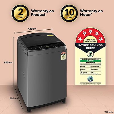 LG 9.0 Kg, 5 Star, AI Direct Drive Technology, Steam Wash for Allergy Removal, Fully-Automatic Top Loading Washing Machine LG 9.0 Kg, 5 Star, AI Direct Drive Technology, Steam Wash for Allergy Removal, Fully-Automatic Top Loading Washing Machine