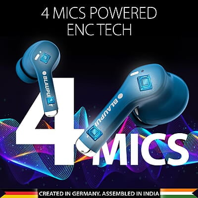 Blaupunkt Newly Launched Btw100 Xtreme Truly Wireless Bluetooth Earbuds I 99H Playtime* I Quad Mic I Crispr Enc Tech I Gaming Mode I Turbovolt Charging I Bt Version 5.3