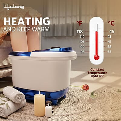 Lifelong Foot Spa Machine: Pedicure, Foot Spa, Massager - Relaxing Heat & Bubbles for Ultimate Foot Massage at Home – 12 Massage Rollers Lifelong Foot Spa Machine: Pedicure, Foot Spa, Massager - Relaxing Heat & Bubbles for Ultimate Foot Massage at Home – 12 Massage Rollers