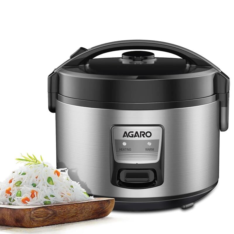AGARO Regency Electric Rice Cooker, 5L Ceramic Coated Inner Bowl, Cooks up to 10 cups of Raw Rice, Automatic Cooking, Keep Warm Function AGARO Regency Electric Rice Cooker, 5L Ceramic Coated Inner Bowl, Cooks up to 10 cups of Raw Rice, Automatic Cooking, Keep Warm Function