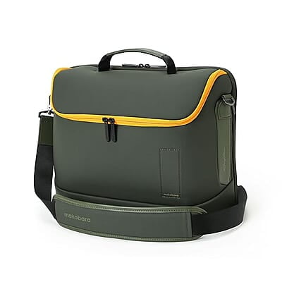 MOKOBARA The Transit Briefcase Vegan Leather & Nylon 15L Laptop Crossbody Messenger Bag for Men & Women MOKOBARA The Transit Briefcase Vegan Leather & Nylon 15L Laptop Crossbody Messenger Bag for Men & Women