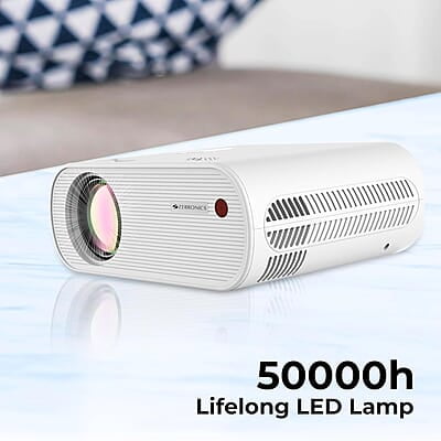 ZEBRONICS LP1000 LED Projector with 3300 Lumens Max, 150-inch Screen Size, HDMI in, AV in, AUX Out, USB x 2, FHD 1080p, 50,000h Lifelong LED lamp
