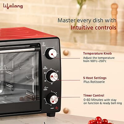 Lifelong Otg 40L - Oven Toaster Griller With Rotisserie For Kitchen- 1500W,5 Heating Modes Lifelong Otg 40L - Oven Toaster Griller With Rotisserie For Kitchen- 1500W,5 Heating Modes