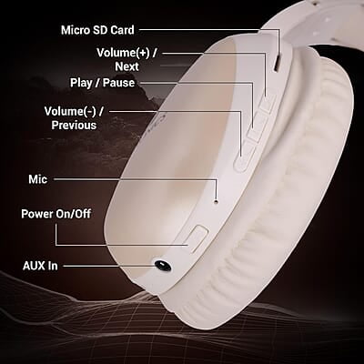 ZEBRONICS Thunder PRO Over Ear Wireless Headphone with Dual Pairing, Gaming Mode, ENC, Bluetooth, Call Function, Aux, Micro SD, Voice Assistant, Deep Bass, Up to 60h Backup ZEBRONICS Thunder PRO Over Ear Wireless Headphone with Dual Pairing, Gaming Mode, ENC, Bluetooth, Call Function, Aux, Micro SD, Voice Assistant, Deep Bass, Up to 60h Backup