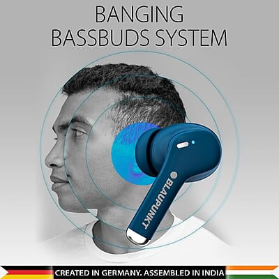 Blaupunkt Newly Launched Btw100 Xtreme Truly Wireless Bluetooth Earbuds I 99H Playtime* I Quad Mic I Crispr Enc Tech I Gaming Mode I Turbovolt Charging I Bt Version 5.3
