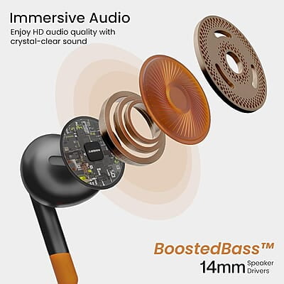 Ambrane Wired Type C in Ear Earphones with in-line Mic for Clear Calling, 1.2M Cable, 14mm Dynamic Drivers for BoostedBass, Multi-Functional Controller for Type C Enabled Mobiles Stringz 02 Ambrane Wired Type C in Ear Earphones with in-line Mic for Clear Calling, 1.2M Cable, 14mm Dynamic Drivers for BoostedBass, Multi-Functional Controller for Type C Enabled Mobiles Stringz 02