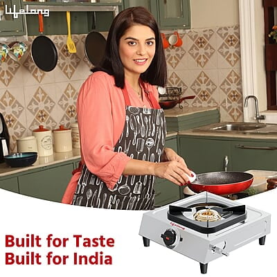 Lifelong Automatic Ignition 1 Burner Stainless Steel Gas Stove Doorstep Service