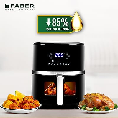 Faber 6L 1500W Digital Air Fryer Fry, Bake, Roast, Toast, Defrost, Grill & Reheat View Window Faber 6L 1500W Digital Air Fryer Fry, Bake, Roast, Toast, Defrost, Grill & Reheat View Window