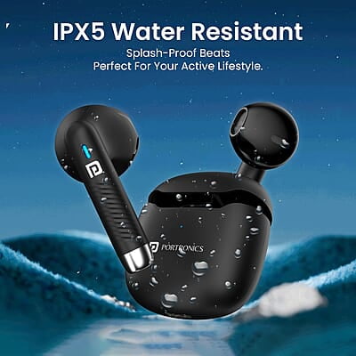 Portronics Harmonics Twins S12 in Ear TWS Earbuds with Mic, 24H Playtime 13mm Dynamic Driver, Bluetooth 5.3v