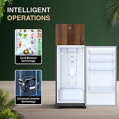 Godrej 272 L 2 Star Wood Finish, 30 Days Farm Freshness, Frost Free Inverter Double Door Refrigerator