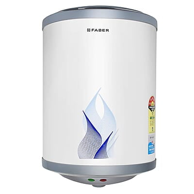 Faber Vulcan 10L Vertical Storage Water Heater Heating Indicator, 8Bar Pressure, Temperature Control 2000W