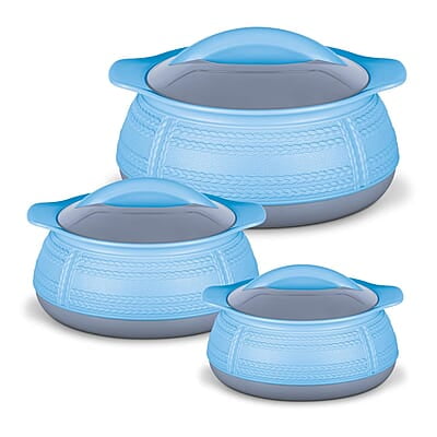 Milton Adore Jr. Insulated Inner Stainless Steel Casserole, Set of 3, (410 ml, 740 ml, 1.25 Litres) Milton Adore Jr. Insulated Inner Stainless Steel Casserole, Set of 3, (410 ml, 740 ml, 1.25 Litres)