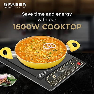 Faber Zion 1600W Induction Stove 5 Auto-Cook Functions, Auto Pan Detection, Preset Timer, Overheat Protection Faber Zion 1600W Induction Stove 5 Auto-Cook Functions, Auto Pan Detection, Preset Timer, Overheat Protection