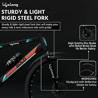 Lifelong Cycle for Adults - MTB Gear Cycle, Mountain Bike with V- Brakes - Lightweight, Bicycle for Men and Women Rider