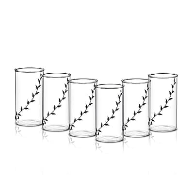 Borosil Vision Black Krip 350 ml Set of 6 pcs Transparent Drinking Glass |Borosilicate Glass Tumblers for Water, Cold Drinks, Juice| Flame Proof, Microwave & Dishwasher Safe | for Daily use & Gifting Borosil Vision Black Krip 350 ml Set of 6 pcs Transparent Drinking Glass |Borosilicate Glass Tumblers for Water, Cold Drinks, Juice| Flame Proof, Microwave & Dishwasher Safe | for Daily use & Gifting