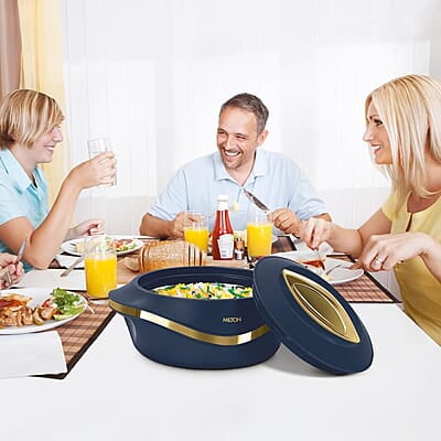 MILTON Pearl Inner Stainless Steel Jr. Casserole Set of 3 (455 ml, 860 ml, 1270 ml), Blue MILTON Pearl Inner Stainless Steel Jr. Casserole Set of 3 (455 ml, 860 ml, 1270 ml), Blue