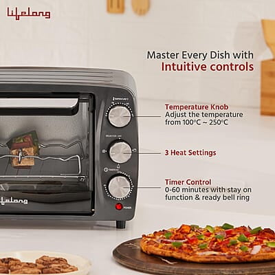 Lifelong OTG 19 Litre for Kitchen with Barbeque Tray - 1300W Oven Toaster Griller Machine Electric Lifelong OTG 19 Litre for Kitchen with Barbeque Tray - 1300W Oven Toaster Griller Machine Electric