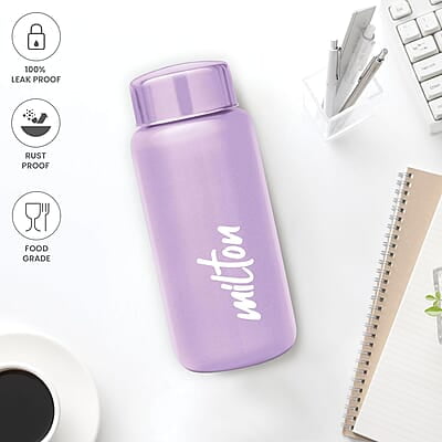 MILTON Aqua 500 Stainless Steel Water Bottle, 500 ml Single walled Leak Proof MILTON Aqua 500 Stainless Steel Water Bottle, 500 ml Single walled Leak Proof