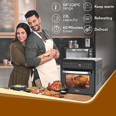 AGARO Regal Plus Air Fryer For Home, 23L, Rotisserie Convection Oven, Electric Oven,1800W,16 Preset Programs AGARO Regal Plus Air Fryer For Home, 23L, Rotisserie Convection Oven, Electric Oven,1800W,16 Preset Programs