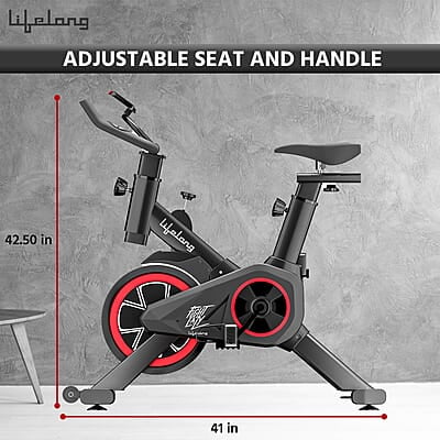 Lifelong LLESB99 Exercise Spin Fitness Bike with 6kg Flywheel Adjustable Resistance LCD Monitor & Heart Rate Sensor for Fitness at Home Lifelong LLESB99 Exercise Spin Fitness Bike with 6kg Flywheel Adjustable Resistance LCD Monitor & Heart Rate Sensor for Fitness at Home