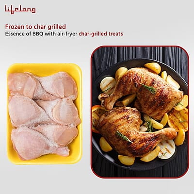 Lifelong Digital Air Fryer for Home with Smart Thermometer, 7 Litre with 12 Pre-Set Menus - 1400W Lifelong Digital Air Fryer for Home with Smart Thermometer, 7 Litre with 12 Pre-Set Menus - 1400W