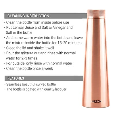 MILTON Copper Delight 1000 Water Bottle, 915 ml, 1 Piece, Copper MILTON Copper Delight 1000 Water Bottle, 915 ml, 1 Piece, Copper