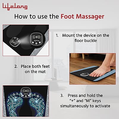 Lifelong EMS Foot Massager- Electric Foot Massager Machine for Pain Relief - 8 Modes, 19 Intensity Levels - Rechargeable, Wireless, Portable Lifelong EMS Foot Massager- Electric Foot Massager Machine for Pain Relief - 8 Modes, 19 Intensity Levels - Rechargeable, Wireless, Portable