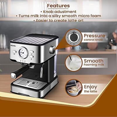 AGARO Imperial Espresso Coffee Maker, Coffee Machine, 15 Bars 1100W. AGARO Imperial Espresso Coffee Maker, Coffee Machine, 15 Bars 1100W.