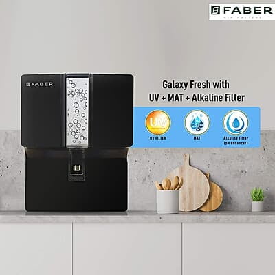 Faber Galaxy Fresh Alkaline RO+UV+MAT, 7 Liters, 8 Stage Water Purifier with Upto 2500 TDS, Black Faber Galaxy Fresh Alkaline RO+UV+MAT, 7 Liters, 8 Stage Water Purifier with Upto 2500 TDS, Black
