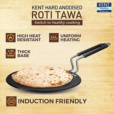 KENT Hard Anodised Roti Tawa 25 CM 4.88 mm Thick Base KENT Hard Anodised Roti Tawa 25 CM 4.88 mm Thick Base