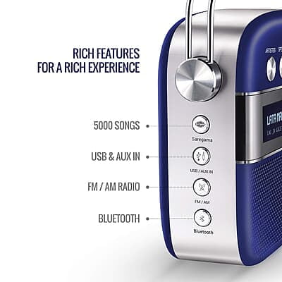 Saregama Carvaan Premium Hindi - Portable Music Player with 5000 Preloaded Songs,